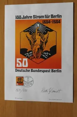 100 Jahre Strom für Berlin 1984; Künstleredition mit Handsignatur; Limitierte Auflage; lesen