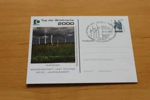 Deutschland; Windkraftanlagen, Tag der Briefmarke 2000 Heide
