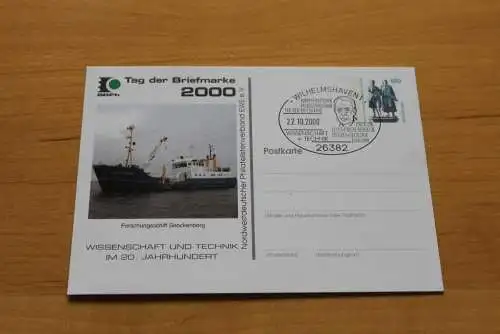 Deutschland; Forschungsschiff Senckenberg, Tag der Briefmarke 2000 Wilhelmshaven