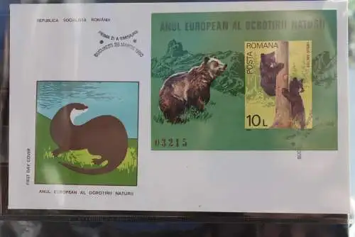 Rumänien 1980, Europäisches Naturschutzjahr, MiNr Block168, FDC