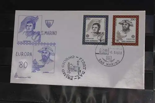 San Marino 1980, Europa CEPT, MiNr 1212-13,  FDC