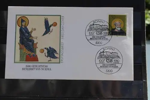 Deutschland 1980 Hl. Benedict, MiNr 1055 auf  FDC