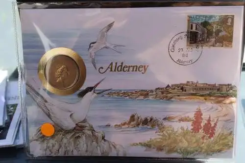 Numisbrief: Alderney, mit Beiblatt - Legende