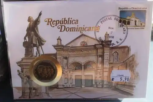 Numisbrief: Dominicanische Republik (Isla Hispanola), mit Beiblatt - Legende