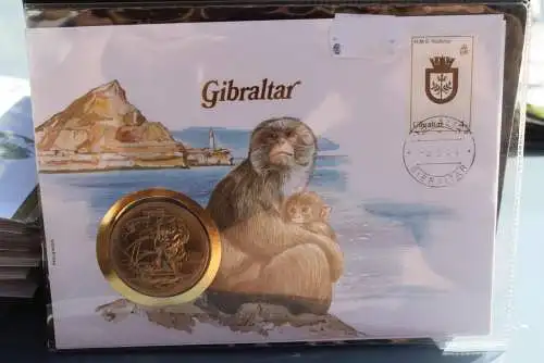 Numisbrief: Gibraltar, mit Beiblatt - Legende