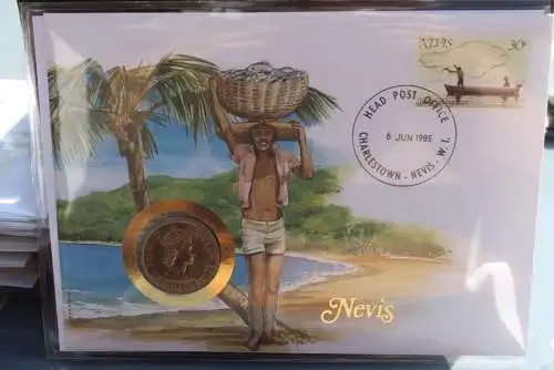 Numisbrief: Nevis, mit Beiblatt - Legende