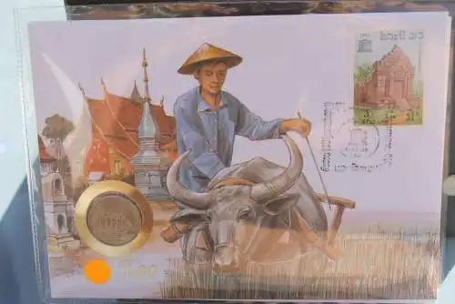 Numisbrief: Laos, mit Beiblatt - Legende