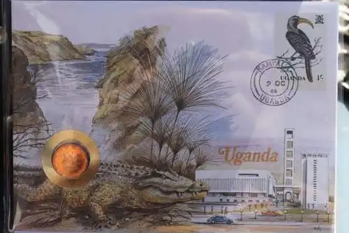 Numisbrief: Uganda, mit Einleger - Legende