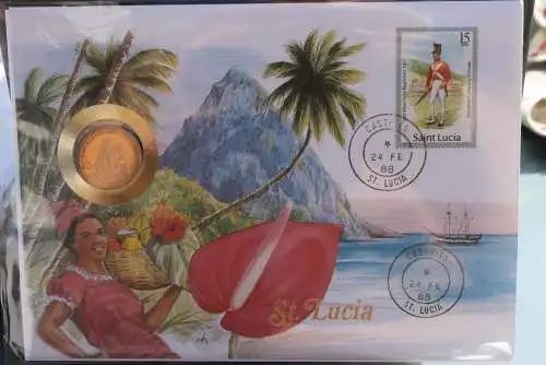 Numisbrief: St. Lucia, mit Einleger - Legende