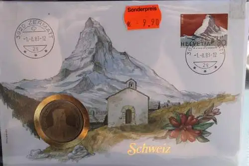 Numisbrief: Schweiz, mit Einleger - Legende