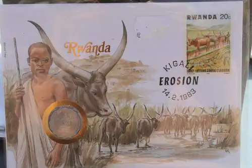 Numisbrief: Rwanda, mit Einleger - Legende