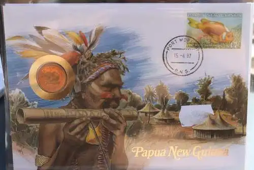 Numisbrief: Papua New Guinea, mit Einleger - Legende