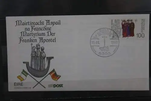 Deutschland 1989;Frankenapostel:Kilian,Kolonat,Totnan,MiNr 1424 auf FDC