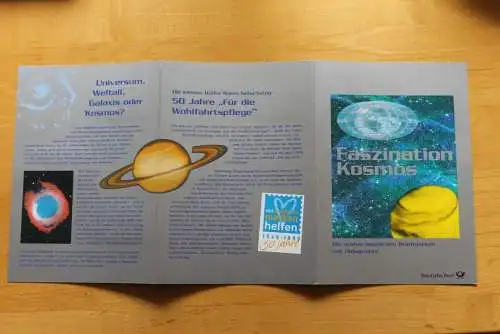 Deutschland 1999, Hologramm "Faszination Kosmos", Gedenkblatt, 3tlg.; MiNr 2077-81