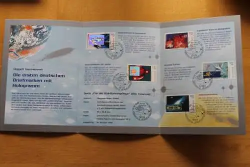 Deutschland 1999, Hologramm "Faszination Kosmos", Gedenkblatt, 3tlg.; MiNr 2077-81