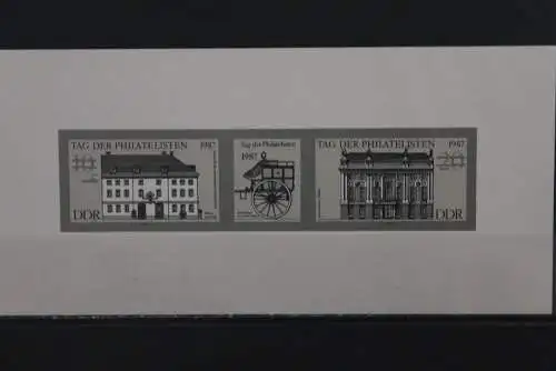 DDR 1987, Schwarzdruck Tag des Philatelisten, MiNr 3118-19