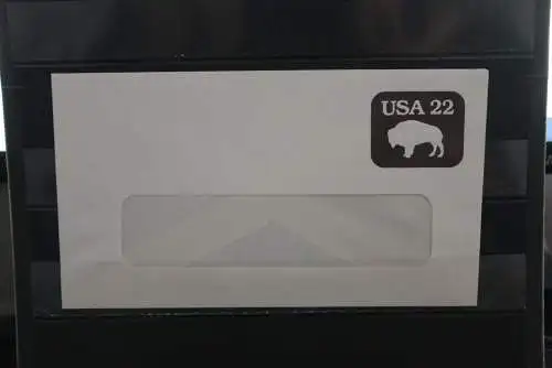 USA, Ganzsache: 22 Cent, Bison, mit Fenster, 1985, ungebraucht