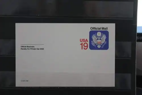 USA, Ganzsache: Official Mail, 1988, 19 c, ungebraucht