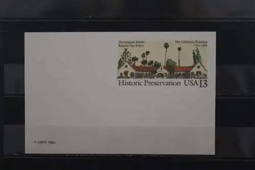 USA, Ganzsache: Historic Preservation, 1984, 13 c, ungebraucht