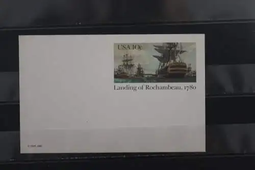 USA, Ganzsache: Landing of Rochambeau, 1982, 10 c, ungebraucht