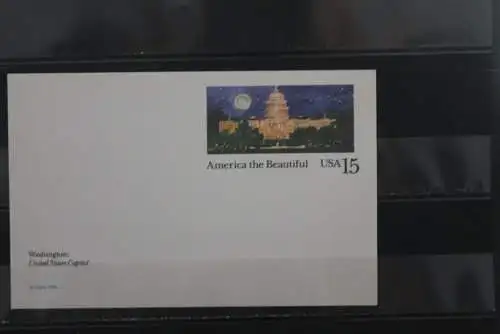 USA, Ganzsache: America the Beautiful, Washington D.C., 1989, 15 c, ungebraucht