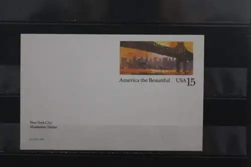 USA, Ganzsache: America the Beautiful, New York City, 1989, 15 c, ungebraucht