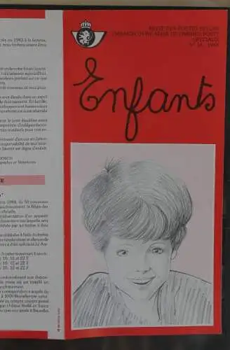Belgien: Ankündigungsfolder, Ersttagsfolder, Ersttagsblatt Nr. 18-1984: Enfants - Kinder, franz. Ausgabe