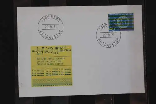 Schweiz 1971, 50 Jahre radio-schweiz, FDC