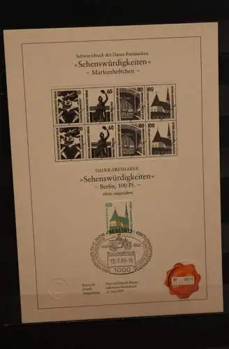 Berlin 1989, Schwarzdruck: Sehenswürdigkeiten: Altötting, ESST, nummeriert, limitiert, MiNr 834 C