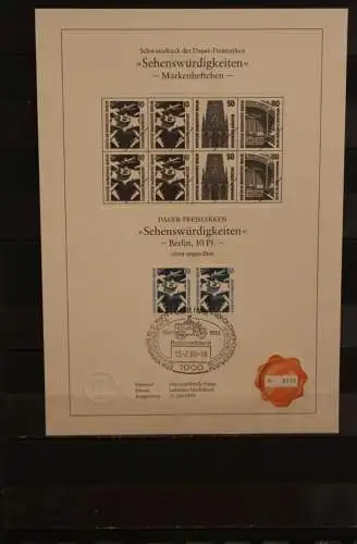 Berlin 1989, Schwarzdruck: Sehenswürdigkeiten: Flughafen Frankfurt, ESST, nummeriert, limitiert, MiNr 798 C