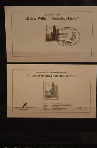 Deutschland 1995, Schwarzdruck: Kaiser-Wilhelm-Gedächtniskirche; Kirche, ESST, nummeriert, limitiert, MiNr 1812