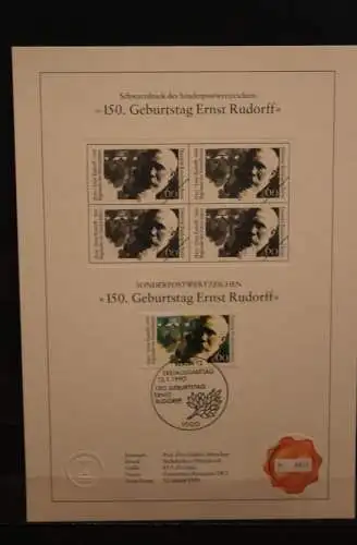 Berlin 1990, Schwarzdruck: Ernst Rudorff, ESST, nummeriert, limitiert, MiNr 862