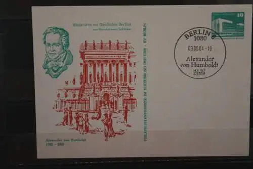 DDR 1984, Ganzsache Alexander von Humboldt, SST