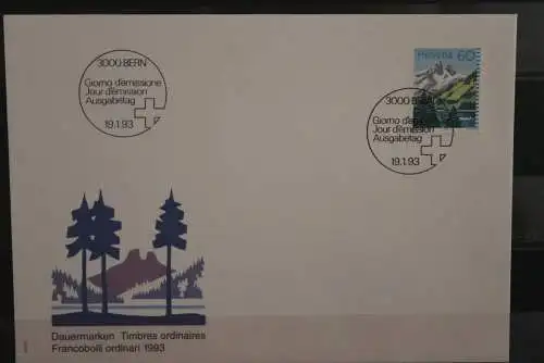 Schweiz, Dauermarke 60 Rp., 1993, Bergseen, FDC