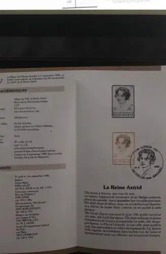 Belgien, Schwarzdruck, Ersttagsfaltblatt Nr. 14-1985: Königin Astrid; Franz. Ausgabe