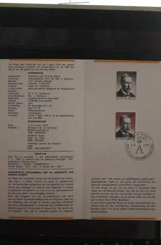 Belgien, Schwarzdruck, Ersttagsfaltblatt Nr. 5-1975: König Albert.; Fläm. Ausgabe