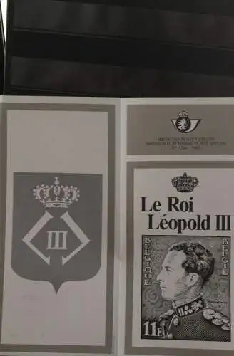 Belgien, Schwarzdruck, Ersttagsfaltblatt Nr. 17-1983: König Leopold III.; Franz. Ausgabe