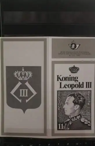 Belgien, Schwarzdruck, Ersttagsfaltblatt Nr. 17-1983: König Leopold III.; Fläm. Ausgabe
