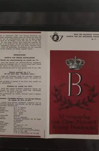 Belgien, Schwarzdruck, Ersttagsfaltblatt Nr. 11-1980: König Baudouin.; Fläm. Ausgabe