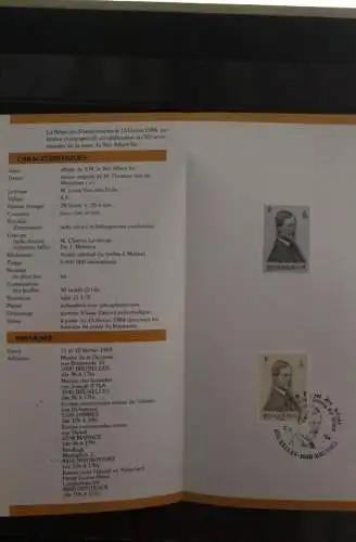 Belgien, Schwarzdruck, Ersttagsfaltblatt Nr. 3-1984: König Albert I.; Franz. Ausgabe