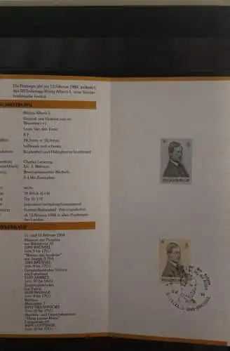 Belgien, Schwarzdruck, Ersttagsfaltblatt Nr. 3-1984: König Albert I.; Deutsche. Ausgabe