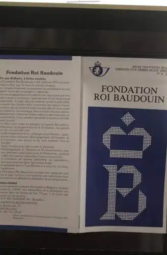 Belgien, Schwarzdruck, Ersttagsfaltblatt Nr. 4-1986: König Baudouin-Stiftung; Franz. Ausgabe