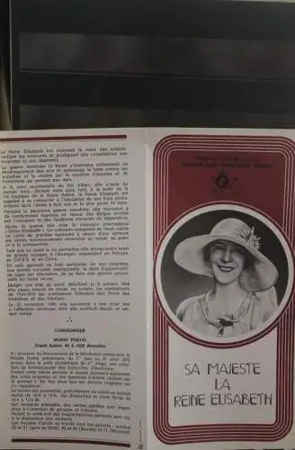 Belgien, Schwarzdruck, Ersttagsfaltblatt Nr. 11-1976: Königin Elisabeth; Franz. Ausgabe