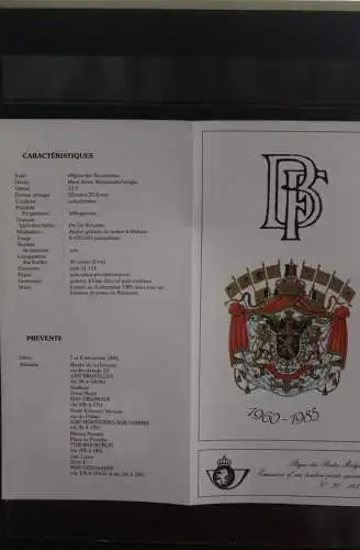 Belgien, Schwarzdruck, Ersttagsfaltblatt Nr. 20-1985: Königspaar; Franz. Ausgabe