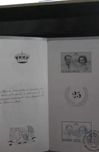 Belgien, Schwarzdruck, Ersttagsfaltblatt Nr. 20-1985: Königspaar; Franz. Ausgabe