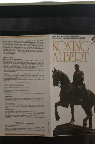 Belgien, Schwarzdruck, Ersttagsfaltblatt Nr. 1-1974: König Albert; Fläm. Ausgabe