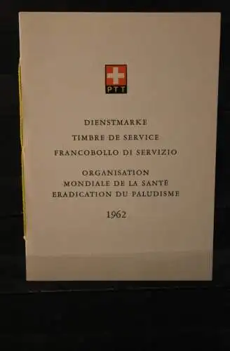 Schweiz 1962, Dienstmarken der Organisation Mondiale de la Sante ; Sammelbüchlein Nr.45, ungebraucht