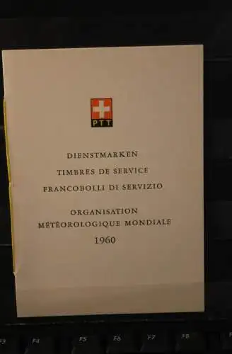 Schweiz 1960, Dienstmarken der Organisation Meteorlogique Mondiale ; Sammelbüchlein Nr.35, gebraucht