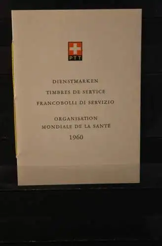 Schweiz 1960, Dienstmarken der Organisation Mondiale de la Sante; Sammelbüchlein Nr.34, gebraucht