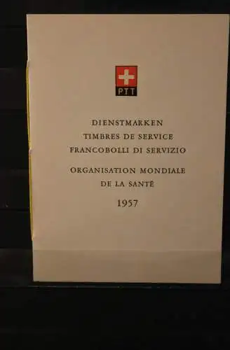 Schweiz 1957, Dienstmarken: Organisation Mondiale de la Sante, Sammelbüchlein Nr. 9, ESST